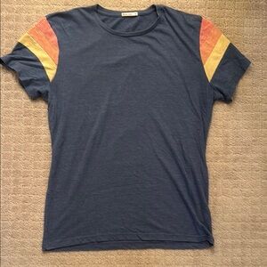 Marine layer Blue T-Shirt with Colorful Stripes